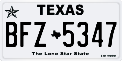 TX license plate BFZ5347