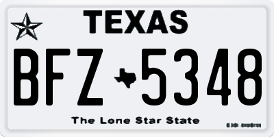 TX license plate BFZ5348