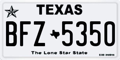 TX license plate BFZ5350