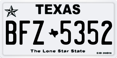 TX license plate BFZ5352