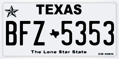 TX license plate BFZ5353
