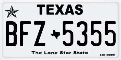 TX license plate BFZ5355