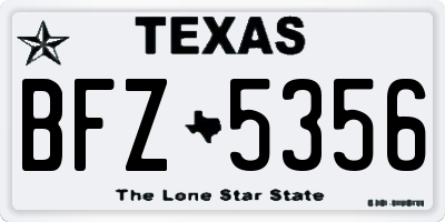 TX license plate BFZ5356