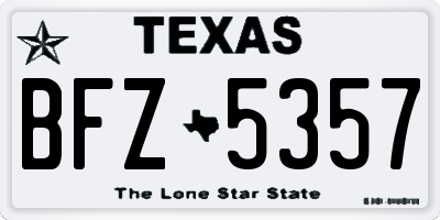 TX license plate BFZ5357