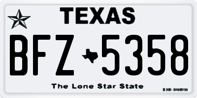 TX license plate BFZ5358