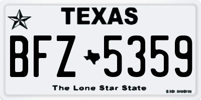 TX license plate BFZ5359