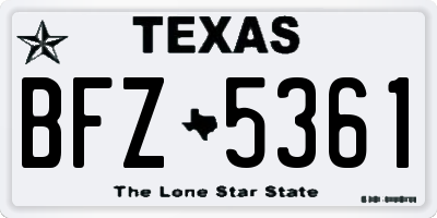 TX license plate BFZ5361