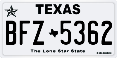 TX license plate BFZ5362