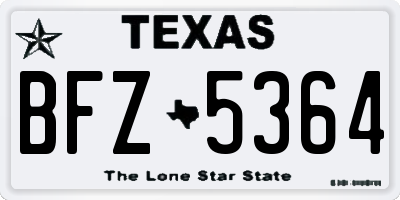 TX license plate BFZ5364