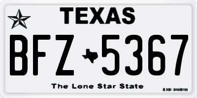 TX license plate BFZ5367