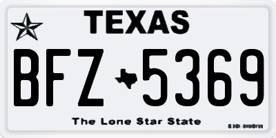 TX license plate BFZ5369