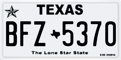 TX license plate BFZ5370