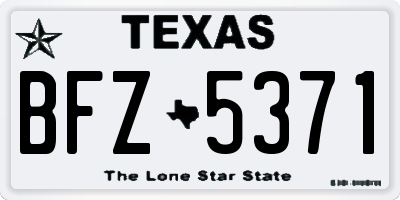 TX license plate BFZ5371
