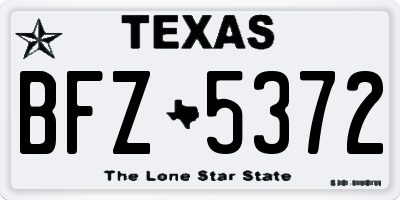 TX license plate BFZ5372