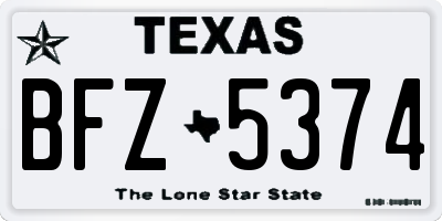 TX license plate BFZ5374