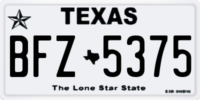 TX license plate BFZ5375