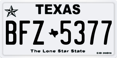 TX license plate BFZ5377