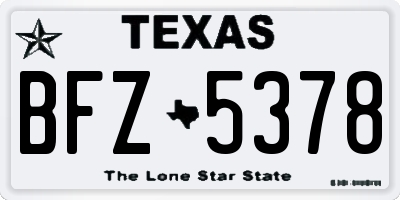 TX license plate BFZ5378