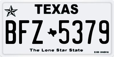 TX license plate BFZ5379