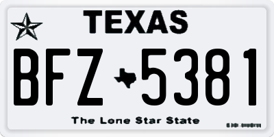 TX license plate BFZ5381