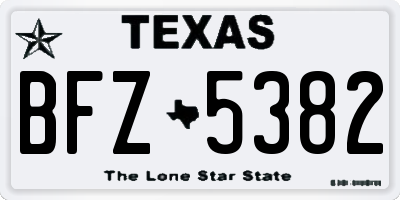TX license plate BFZ5382