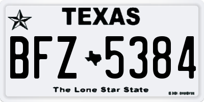 TX license plate BFZ5384