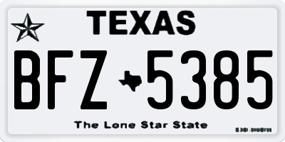 TX license plate BFZ5385