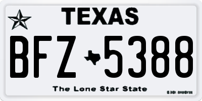 TX license plate BFZ5388