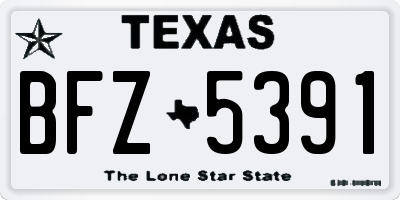 TX license plate BFZ5391