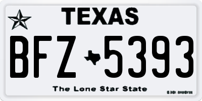 TX license plate BFZ5393