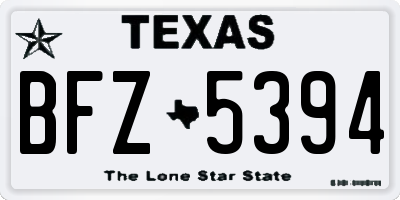 TX license plate BFZ5394