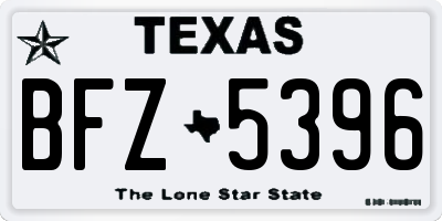 TX license plate BFZ5396