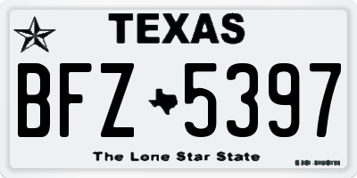 TX license plate BFZ5397