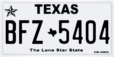 TX license plate BFZ5404