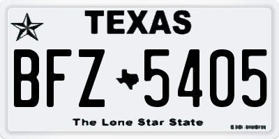 TX license plate BFZ5405