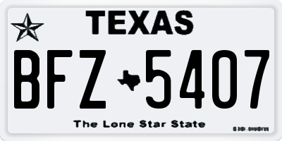 TX license plate BFZ5407