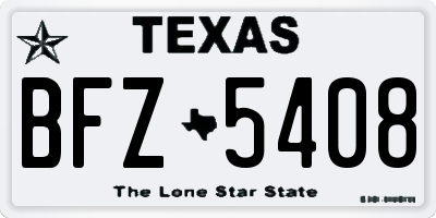 TX license plate BFZ5408