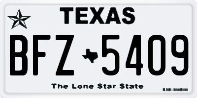 TX license plate BFZ5409