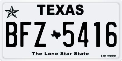 TX license plate BFZ5416