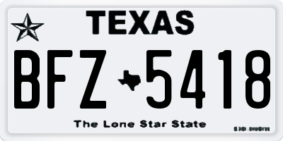 TX license plate BFZ5418