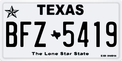 TX license plate BFZ5419