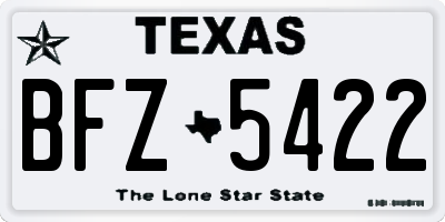 TX license plate BFZ5422