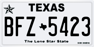 TX license plate BFZ5423
