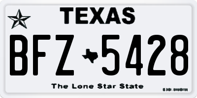 TX license plate BFZ5428