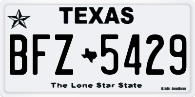 TX license plate BFZ5429