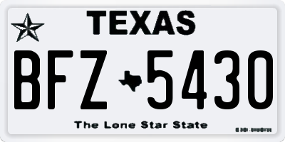 TX license plate BFZ5430