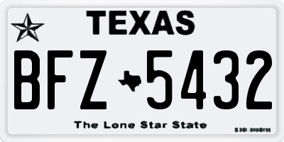 TX license plate BFZ5432