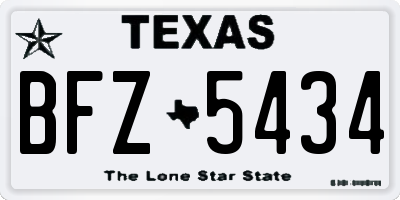TX license plate BFZ5434