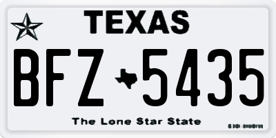 TX license plate BFZ5435