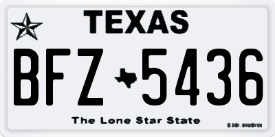 TX license plate BFZ5436